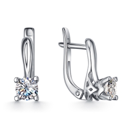 Cercei din argint  cu pietre Cubic Zirconia Incolor