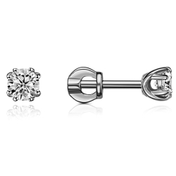 Cercei Pusete din argint  cu pietre Cubic Zirconia Incolor