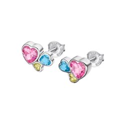 Cercei Pusete din argint  cu pietre Cubic Zirconia Color