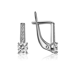 Cercei Creole din argint  cu pietre Cubic Zirconia Incolor