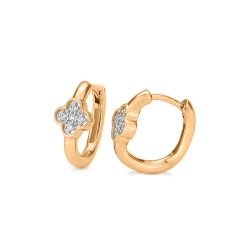 Серьги Конго из красного золота с камнями Бриллиант