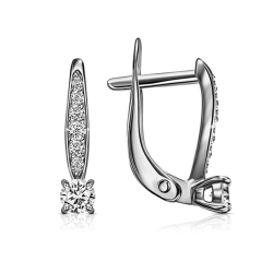 Cercei din argint  cu pietre Cubic Zirconia Incolor