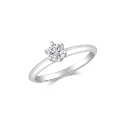 Кольцо из белого золота с камнями Бриллиант