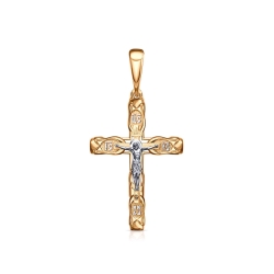 Cruce din aur roșu fără pietre