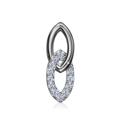 Pandantiv din aur alb cu pietre Cubic Zirconia Incolor