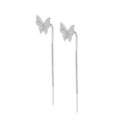 Cercei Lanț din argint  cu pietre Cubic Zirconia Incolor