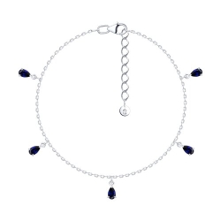 Brățară din argint cu Cubic Zirconia Albastru Safir
