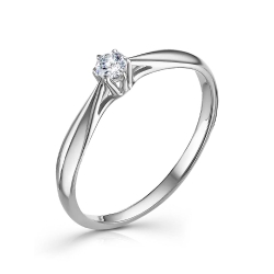 Кольцо из белого золота с камнями Фианит