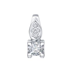 Pandantiv din aur alb cu pietre Diamant