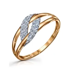 Inel din aur roșu cu Cubic Zirconia Incolor