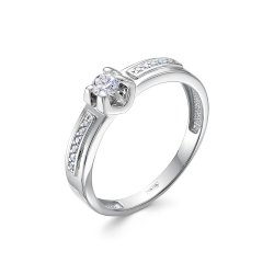 Inel din aur alb cu pietre Diamant