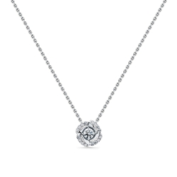 Colier din aur alb cu pietre Diamant