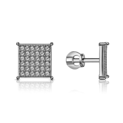 Cercei Pusete din argint  cu pietre Cubic Zirconia Incolor