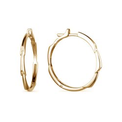 Cercei Creole din argint placat cu aur  cu pietre Cubic Zirconia Incolor