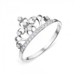 Inel din aur alb cu Cubic Zirconia Incolor
