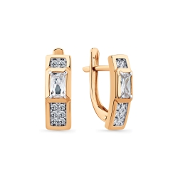 Cercei din aur roșu cu Cubic Zirconia Incolor