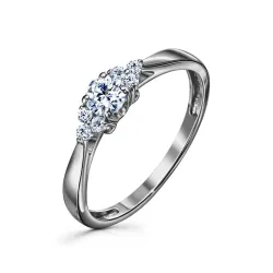 Inel din aur alb cu Cubic Zirconia Incolor