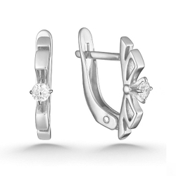 Cercei din argint  cu pietre Cubic Zirconia Incolor