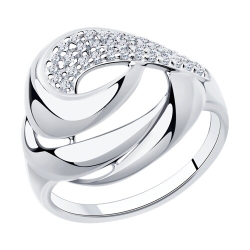 Inel din argint  cu pietre Cubic Zirconia Incolor