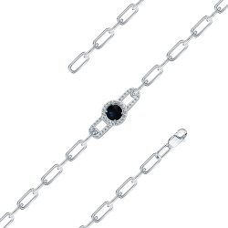 Браслет из белого золота с камнями Бриллиант, Сапфир