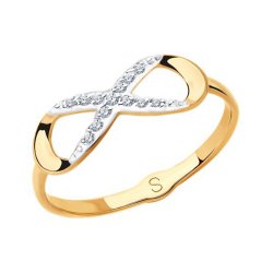 Inel din aur roșu cu pietre Cubic Zirconia Incolor