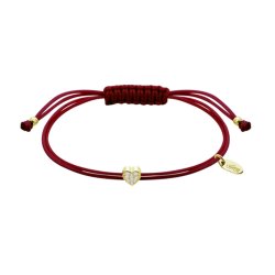 Brățară Love din argint placat cu aur  cu pietre Cubic Zirconia Incolor, Textil