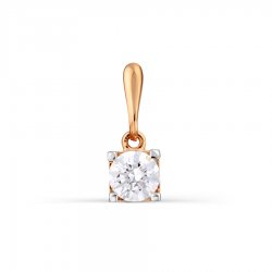 Pandantiv din aur roșu cu pietre Cubic Zirconia Incolor