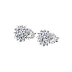 Cercei Pusete din argint  cu pietre Cubic Zirconia Incolor