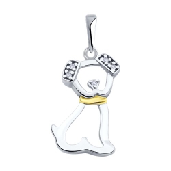 Pandantiv din argint  cu pietre Cubic Zirconia Incolor