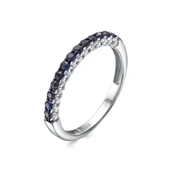 Inel din aur alb cu Diamant, Safir