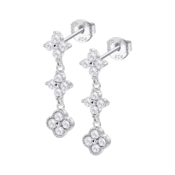 Cercei Pusete din argint  cu pietre Cubic Zirconia Incolor