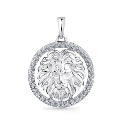 Pandantiv din aur alb cu pietre Cubic Zirconia Incolor
