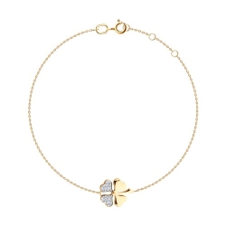 Brățară din aur roșu cu pietre Cubic Zirconia Incolor