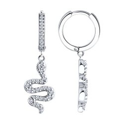 Cercei Creole din argint  cu pietre Cubic Zirconia Incolor