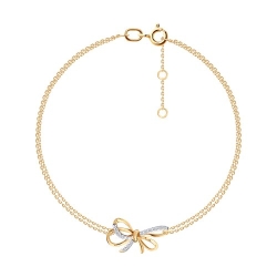 Brățară din aur roșu cu pietre Cubic Zirconia Incolor