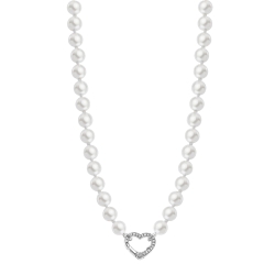 Colier din argint  cu pietre Cubic Zirconia Incolor, Perla Imit.