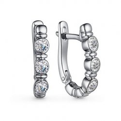 Cercei din argint  cu pietre Cubic Zirconia Incolor