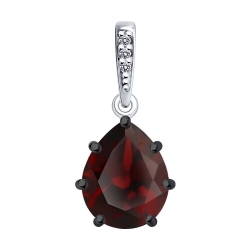 Pandantiv din argint  cu pietre Cubic Zirconia Incolor, Granat