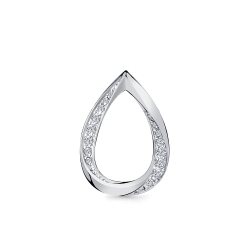 Pandantiv din aur alb cu pietre Cubic Zirconia Incolor