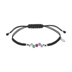 Brățară din argint cu Cubic Zirconia Multicoloră, Textil
