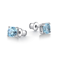 Cercei Pusete din argint  cu pietre Topaz albastru