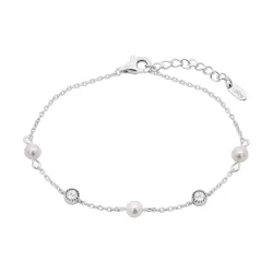 Brățară din argint cu Cubic Zirconia Incolor, Perla Albă