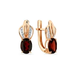 Cercei din aur roșu cu Cubic Zirconia Incolor, Granat