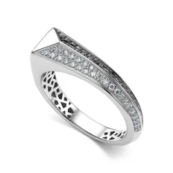 Inel din aur alb cu Diamant, Diamant negru