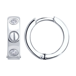 Cercei Creole din argint  cu pietre Cubic Zirconia Incolor