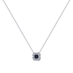 Colier din aur alb cu pietre Diamant, Safir