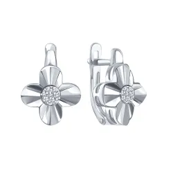 Cercei din aur alb cu Cubic Zirconia Incolor