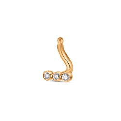 Piercing din aur roșu cu pietre Diamant