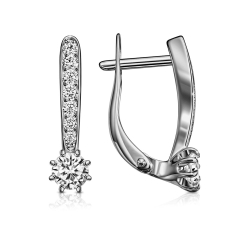 Cercei din argint  cu pietre Cubic Zirconia Incolor