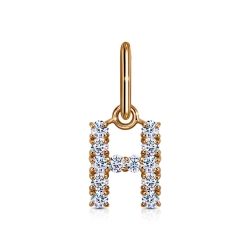 Pandantiv din aur roșu cu Cubic Zirconia Incolor